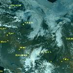 Облачность над Россией (синтезированное изображение)