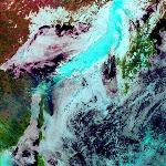 Облачные структуры над Охотским морем