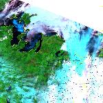 Движение льда в районе Шантарских островов