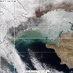 Динамика  ледовой обстановки на севере Каспийского моря, 21.01.2012