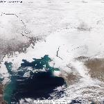 Динамика развития ледовой обстановки на севере Каспийского моря, 06.03.2012