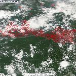 Динамика развития пожара в Амурской области, 06.06.2012