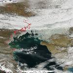 Динамика  ледовой обстановки на севере Каспийского моря 25.01.2013